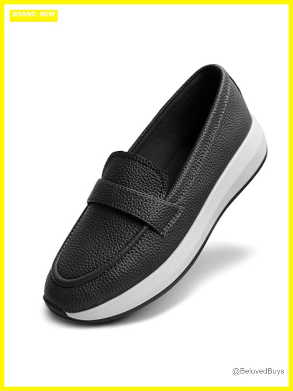 Faux Leather Slip On Loafers - Easy Entry Flats, Lightweight